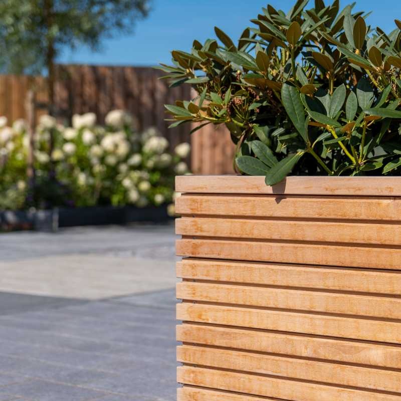 Malaga Rhombus 80x80x75 cm houten bloembak