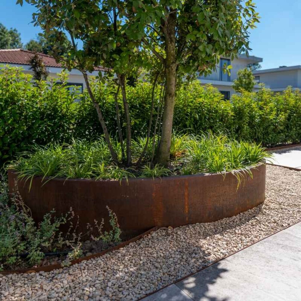 Ellipse cortenstaal 280 x 160 x h.40 cm bloembak zonder bodem Ellipse cortenstaal 280 x 160 x h.40 cm bloembak zonder bodem