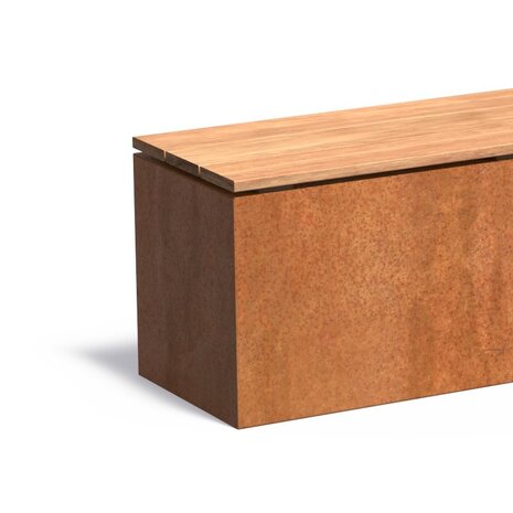 Sokkel met zitting cortenstaal 100x40x43 cm Sokkel met zitting cortenstaal 100x40x43 cm