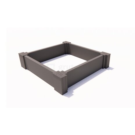 Ecoo Moestuinbak kunststof 80 x 80 x h. 22 cm