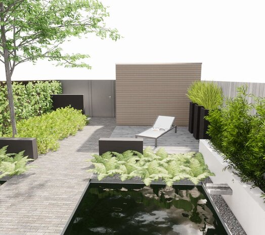 Tuinmuur aluminium 100 x 15 x h 60 cm