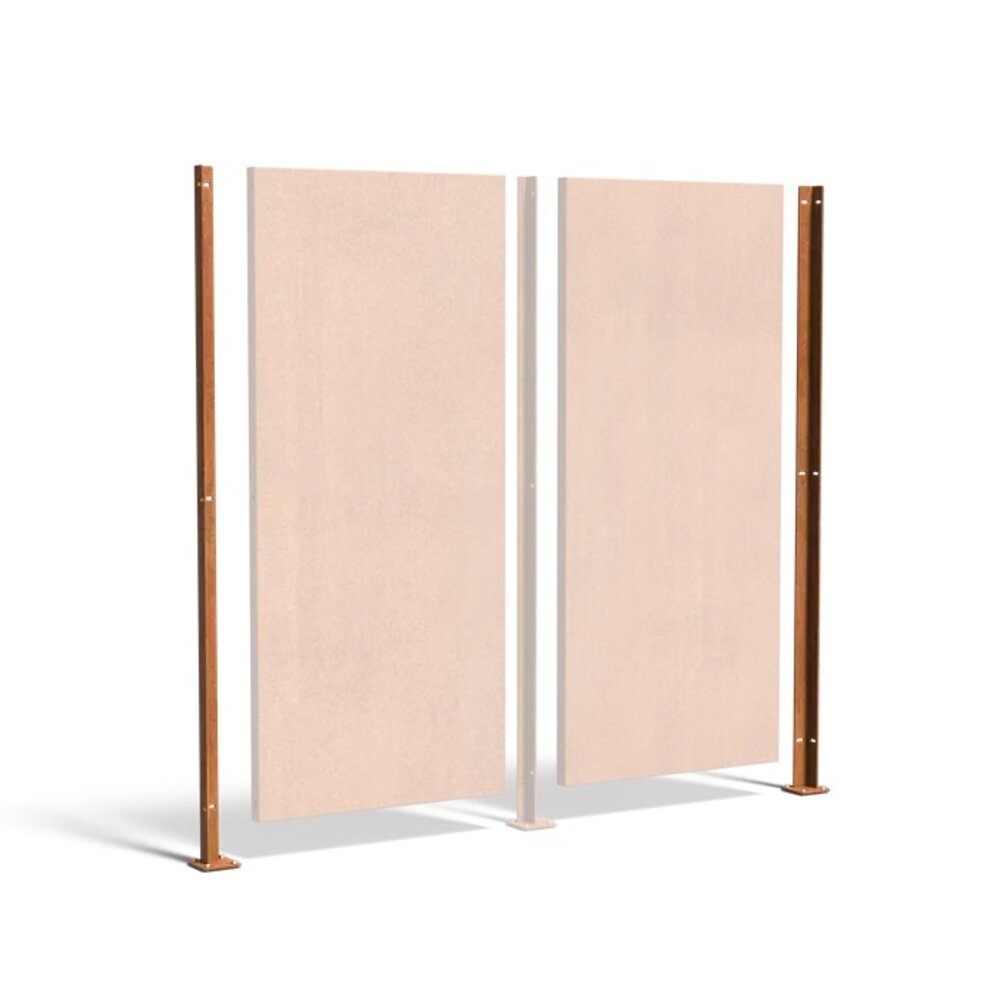 Cortenstaal paal - T-profiel HOEKPAAL Cortenstaal paal - T-profiel HOEKPAAL