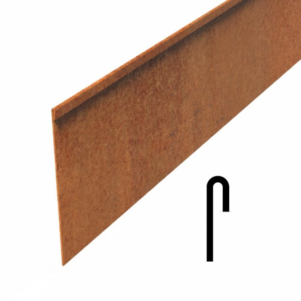 Kantopsluiting cortenstaal geplet 230 cm 3 mm (10 st ) Kantopsluiting cortenstaal geplet 230 cm 3 mm (10 st )