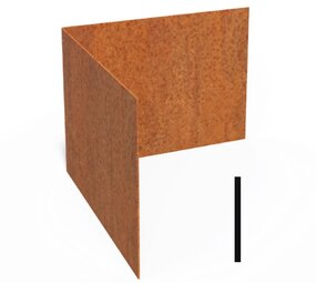Hoek Cortenstaal recht 30 x 30 cm, dikte 2 mm