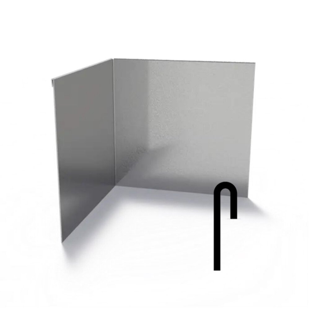 Hoek verzinkt geplet 30 x 30 cm, dikte 2 mm Hoek verzinkt geplet 30 x 30 cm, dikte 2 mm