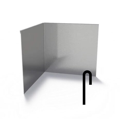 Hoek verzinkt geplet 30 x 30 cm, dikte 2 mm Hoek verzinkt geplet 30 x 30 cm, dikte 2 mm