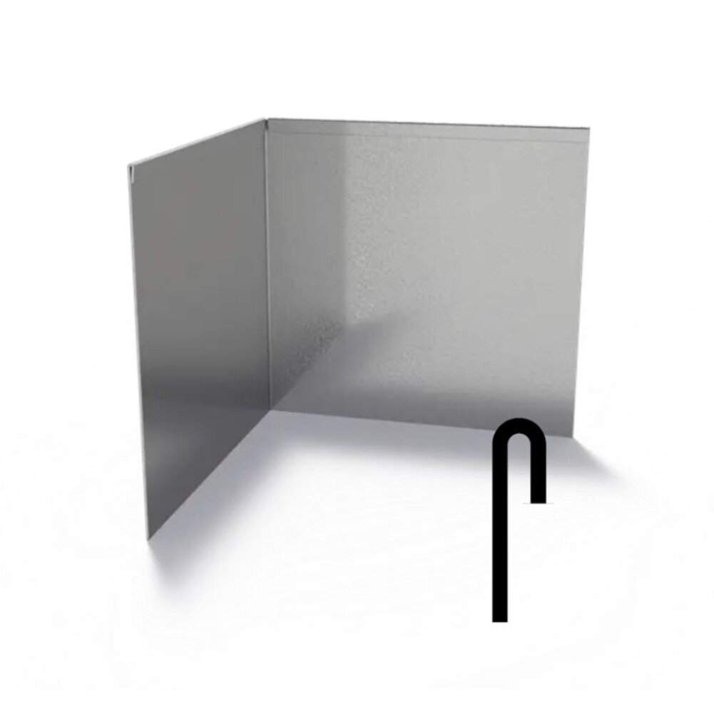 Hoek verzinkt geplet 30 x 30 cm, dikte 3 mm