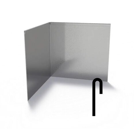 Hoek verzinkt geplet 30 x 30 cm, dikte 3 mm