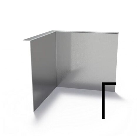 Hoek verzinkt gezet 30 x 30 cm, dikte 3 mm