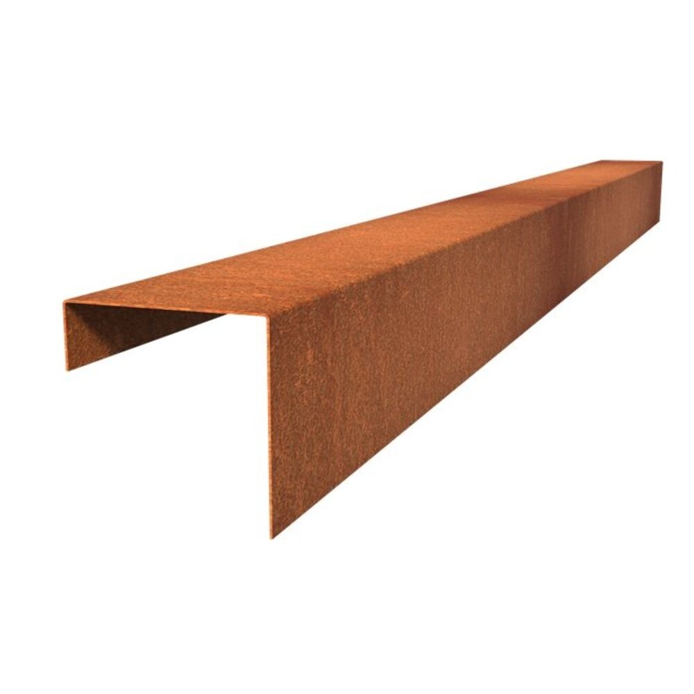 Overzetprofiel cortenstaal recht 15.4 x 15 x 230 cm, 2 mm (5 st ) Overzetprofiel cortenstaal recht 15.4 x 15 x 230 cm, 2 mm (5 st )
