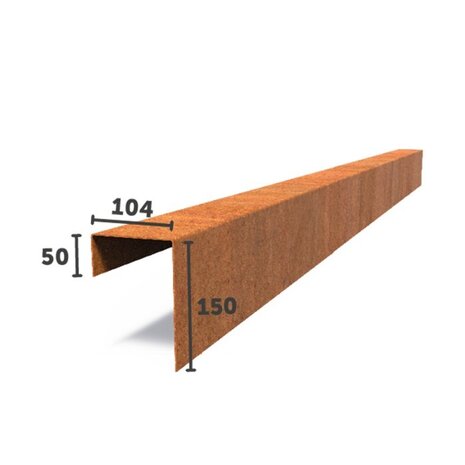 Overzetprofiel cortenstaal recht 10.4 x 15 x 230 cm, 2 mm (20 st ) Overzetprofiel cortenstaal recht 10.4 x 15 x 230 cm, 2 mm (20 st )