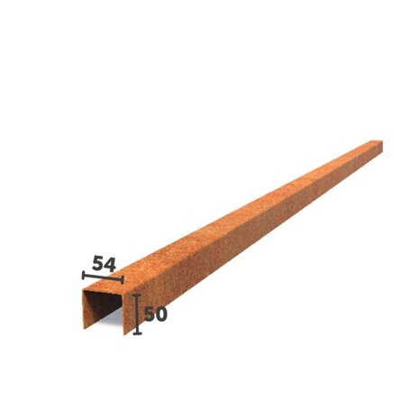 Overzetprofiel cortenstaal recht 5.4 x 5 x 230 cm, 2 mm (20 st ) Overzetprofiel cortenstaal recht 5.4 x 5 x 230 cm, 2 mm (20 st )