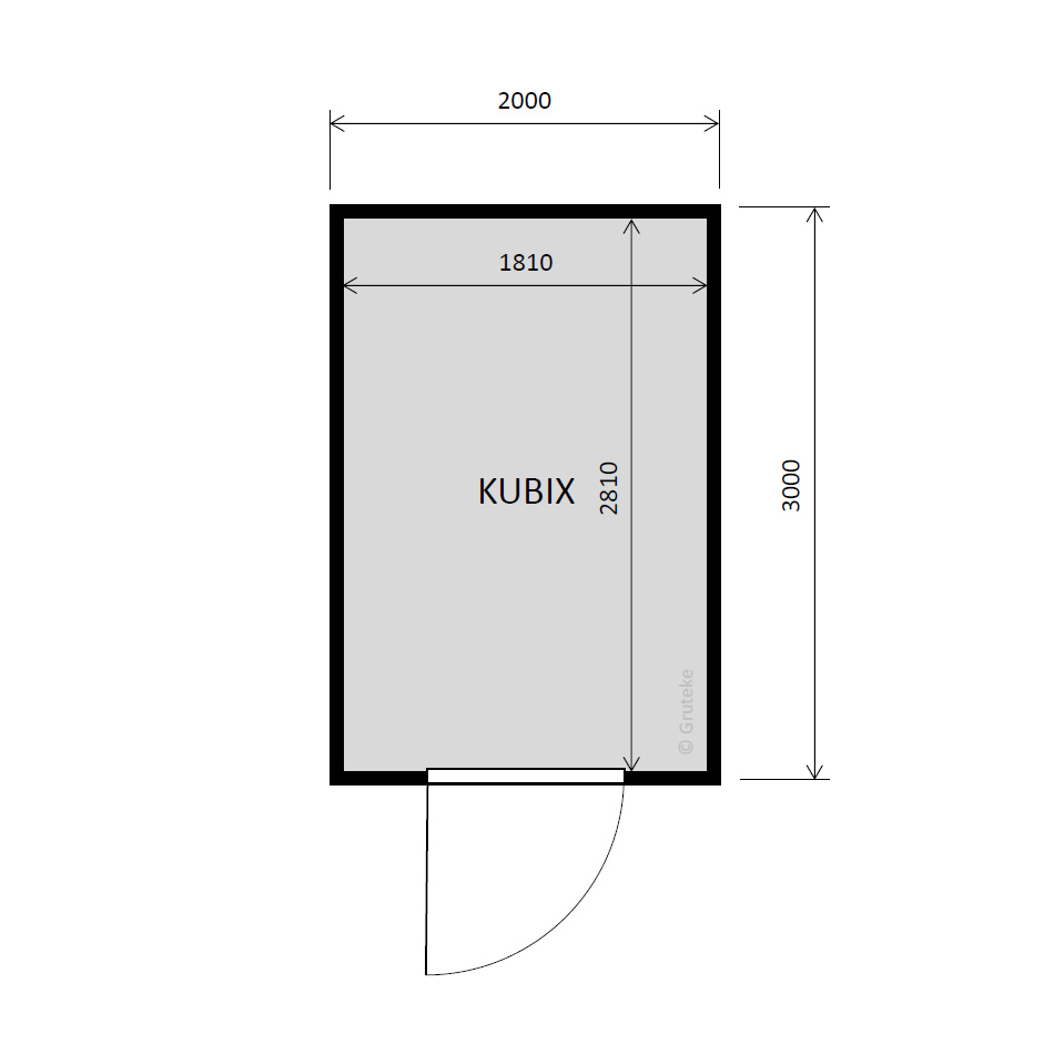 tuinhuis Kubix Vuren ZWART 200 x 300 cm