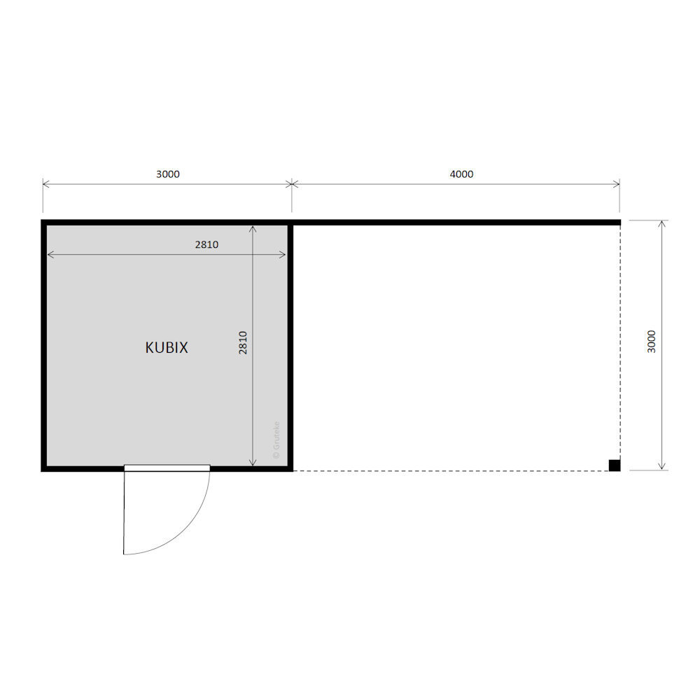 tuinhuis Kubix Vuren ZWART 300 x 300 + 400 cm overkapping tuinhuis Kubix Vuren ZWART 300 x 300 + 400 cm overkapping