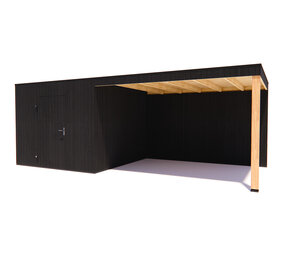 tuinhuis Kubix Vuren ZWART 300 x 300 + 400 cm overkapping tuinhuis Kubix Vuren ZWART 300 x 300 + 400 cm overkapping