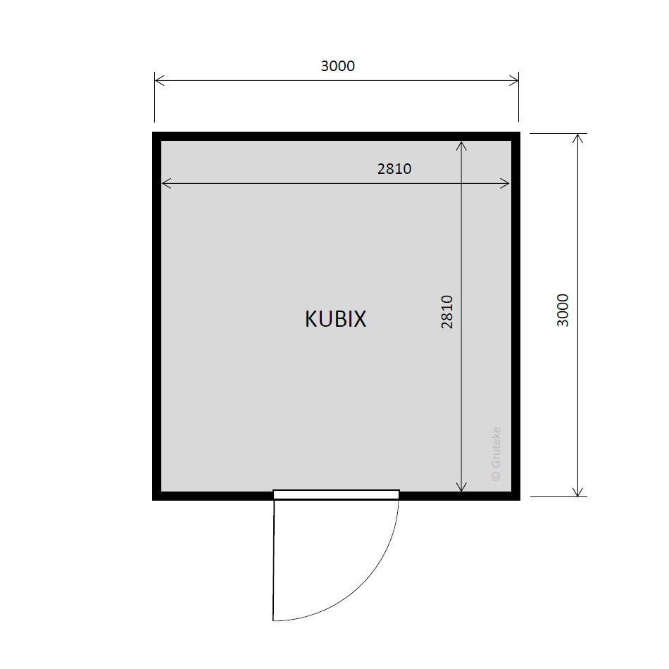 tuinhuis Kubix Douglas 300 x 300 cm