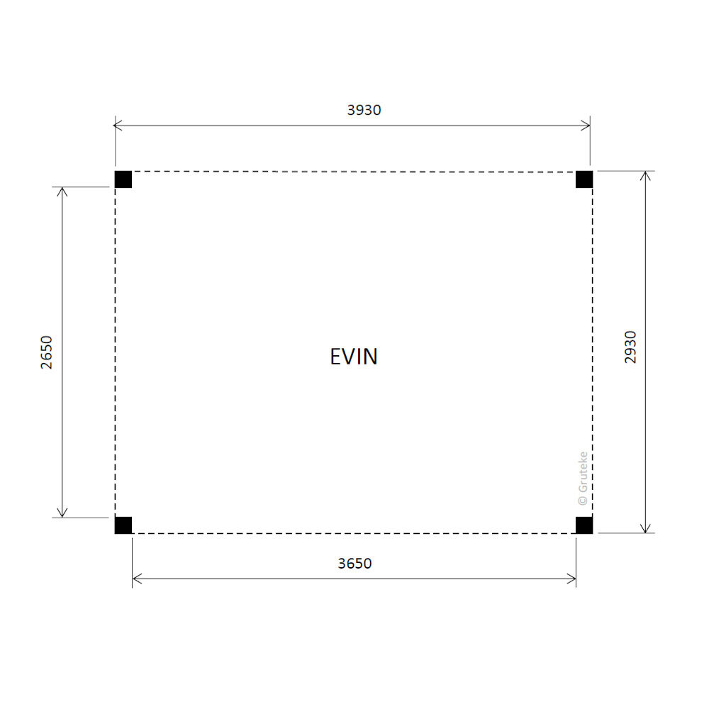 Overkapping Evin  Basis douglas 400 x 300 cm vrijstaand