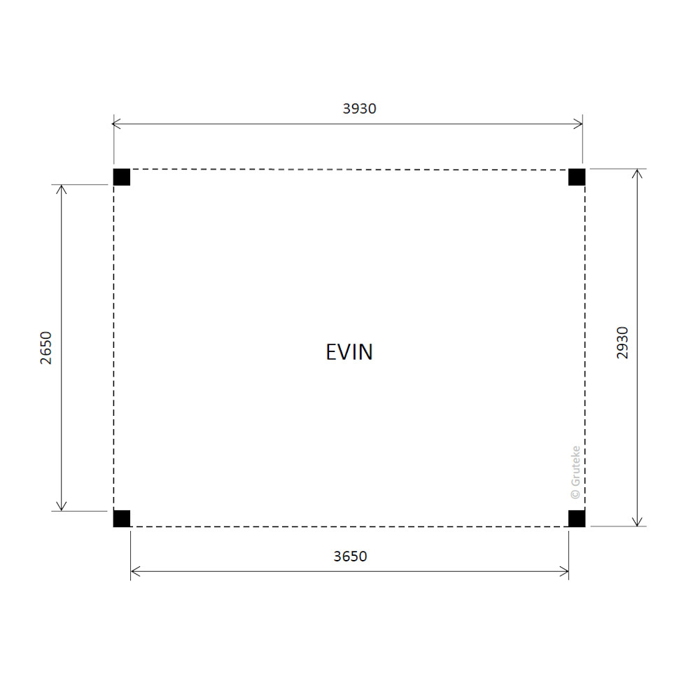 Overkapping Evin Basis douglas 400 x 300 cm vrijstaand