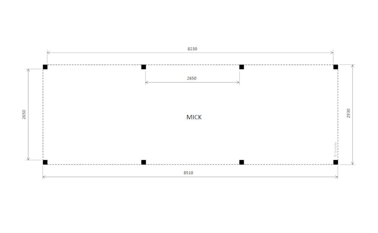 Overkapping Mick  Basis douglas 900 x 300 cm vrijstaand Overkapping Mick  Basis douglas 900 x 300 cm vrijstaand