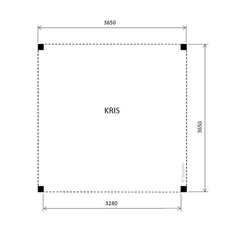 Overkapping Kris  Basis douglas 350 x 350 cm vrijstaand Overkapping Kris  Basis douglas 350 x 350 cm vrijstaand
