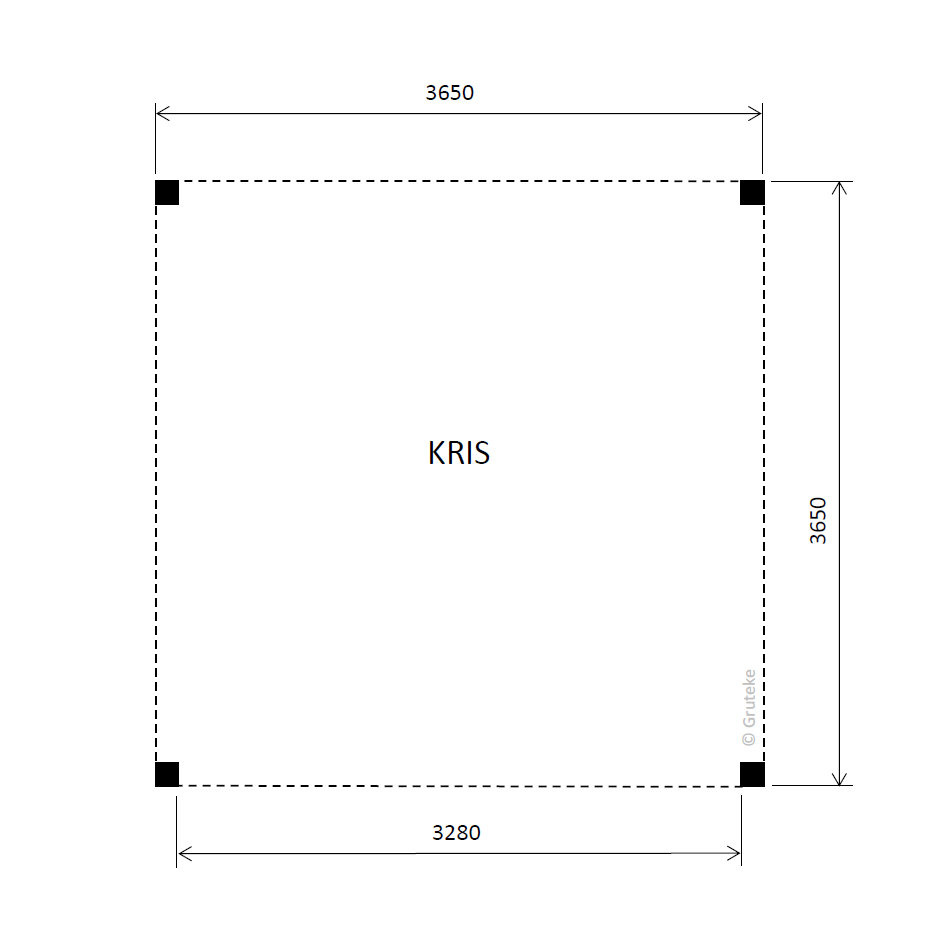 Overkapping Kris Basis douglas 350 x 350 cm vrijstaand
