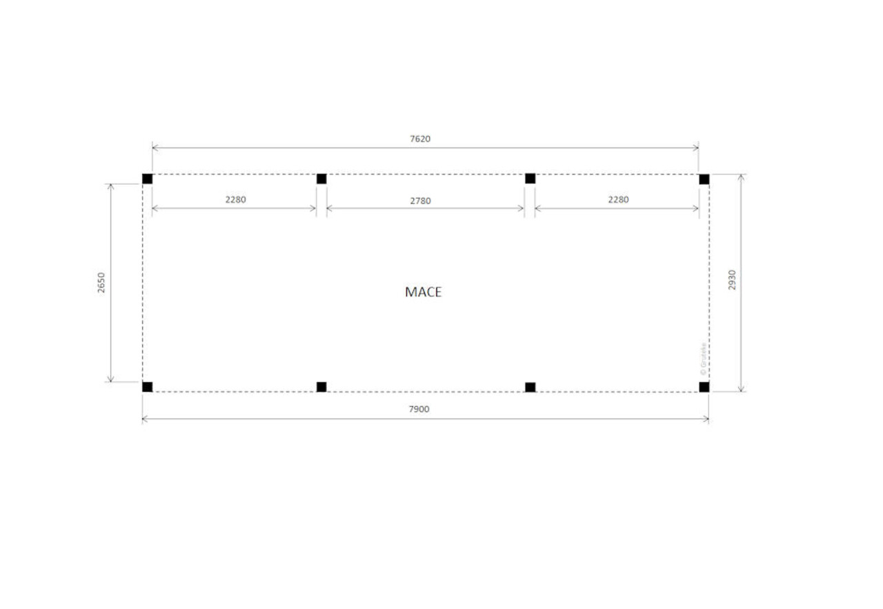 Overkapping Mace  Basis douglas 800 x 300 cm vrijstaand Overkapping Mace  Basis douglas 800 x 300 cm vrijstaand