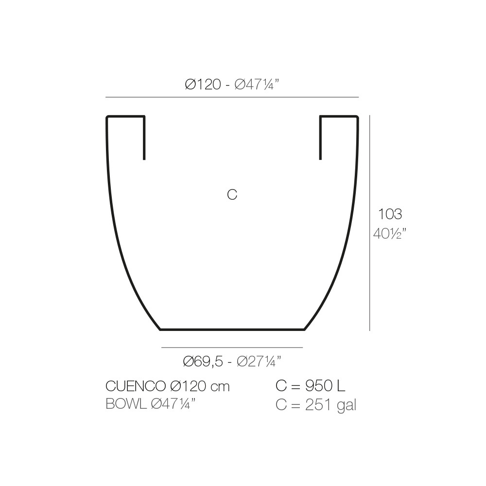 Vondom Cuenco 120 x 104 cm plantenbak
