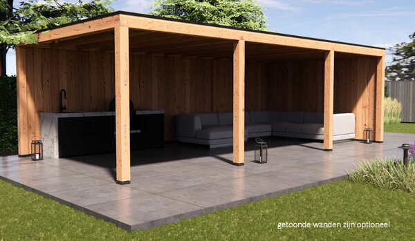 Overkapping Indy  Basis douglas 800 x 400 cm vrijstaand