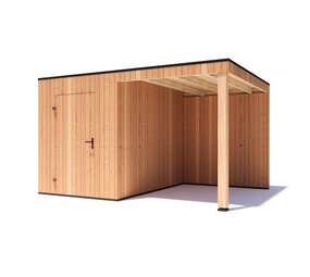 tuinhuis Kubix Douglas 200 x 300 cm + 200 cm overkapping tuinhuis Kubix Douglas 200 x 300 cm + 200 cm overkapping