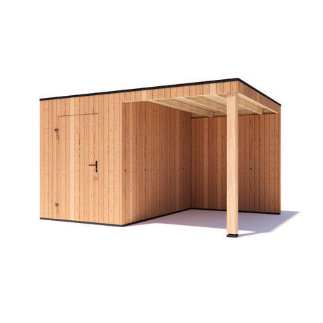 tuinhuis Kubix Douglas 200 x 300 cm + 200 cm overkapping tuinhuis Kubix Douglas 200 x 300 cm + 200 cm overkapping