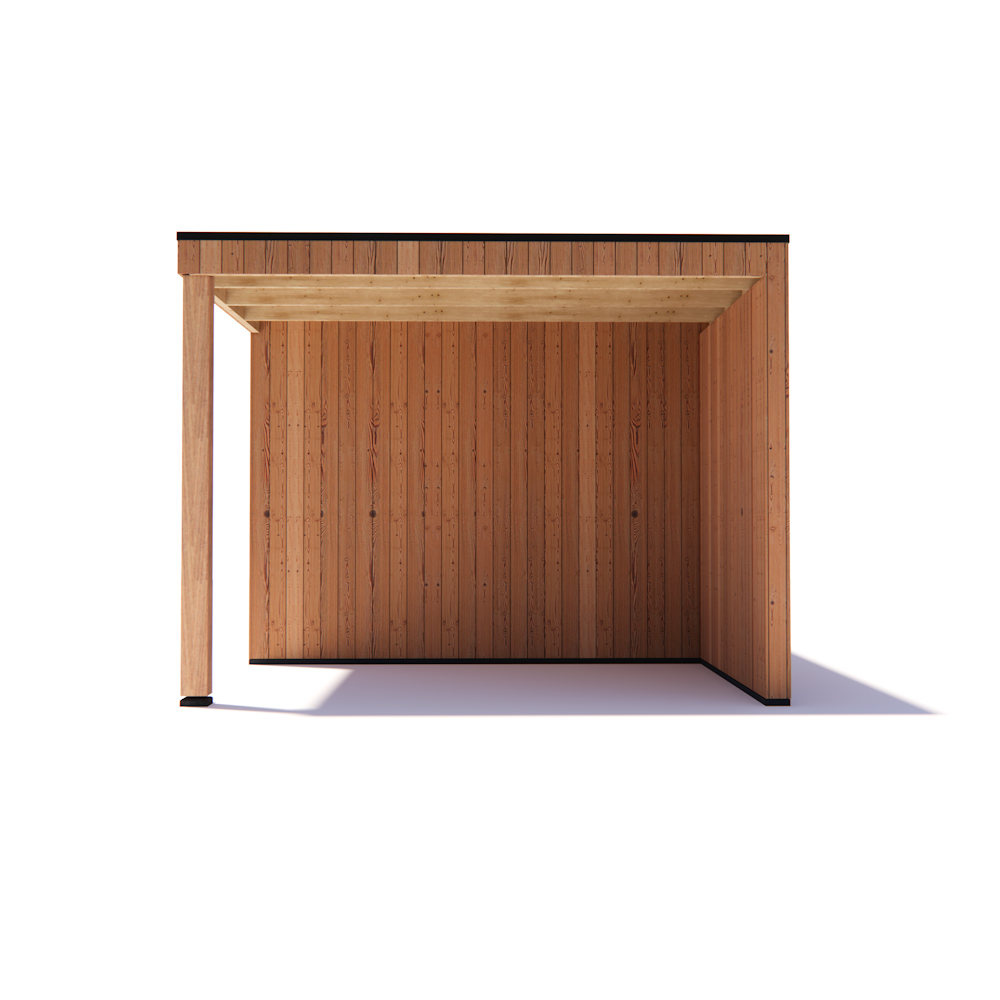 tuinhuis Kubix Douglas 200 x 300 cm + 200 cm overkapping