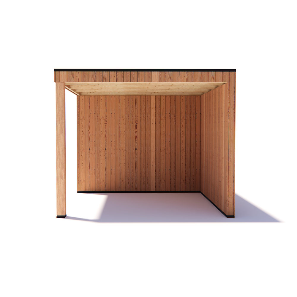 tuinhuis Kubix Douglas 200 x 300 cm + 250 cm overkapping