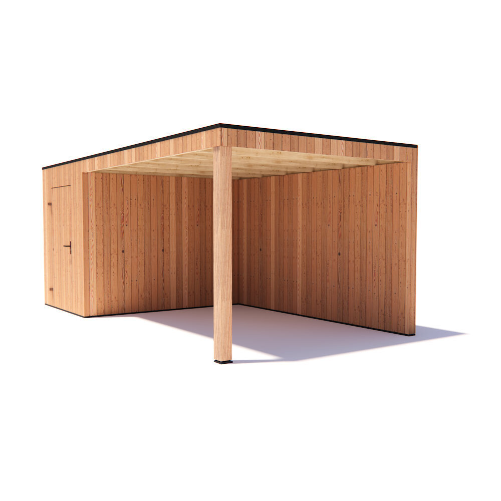 tuinhuis Kubix Douglas 200 x 300 cm + 400 cm overkapping tuinhuis Kubix Douglas 200 x 300 cm + 400 cm overkapping