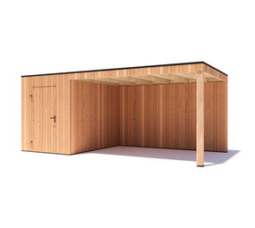 tuinhuis Kubix Douglas 200 x 300 cm + 400 cm overkapping tuinhuis Kubix Douglas 200 x 300 cm + 400 cm overkapping