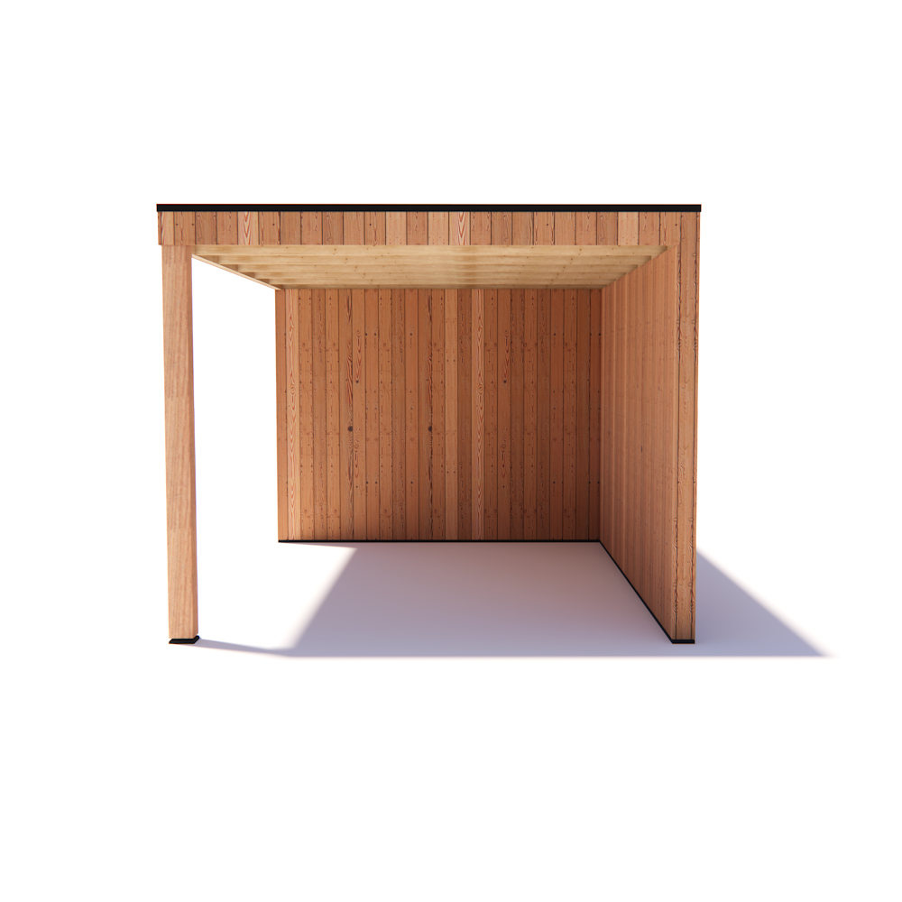 tuinhuis Kubix Douglas 200 x 300 cm + 400 cm overkapping