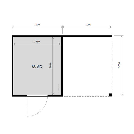 tuinhuis Kubix Douglas 250 x 300 cm + 250 cm overkapping tuinhuis Kubix Douglas 250 x 300 cm + 250 cm overkapping