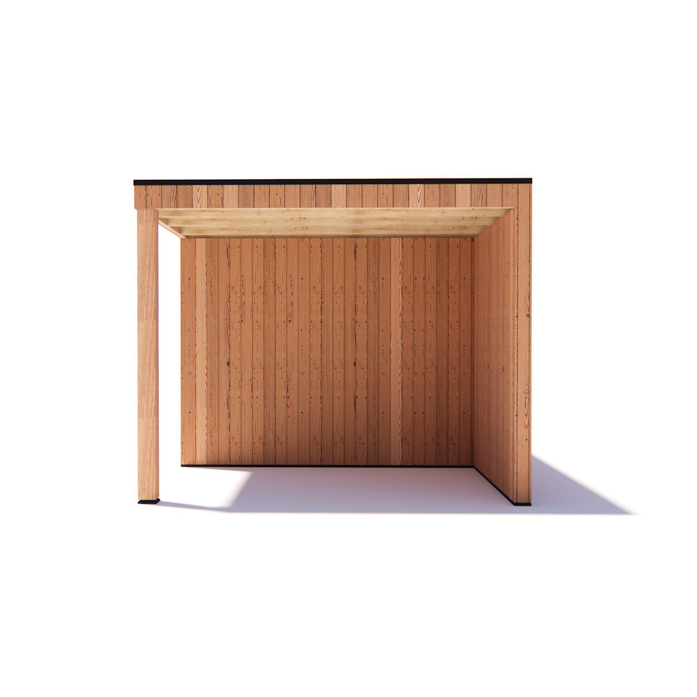 tuinhuis Kubix Douglas 250 x 300 cm + 200 cm overkapping