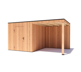 tuinhuis Kubix Douglas 250 x 300 cm + 250 cm overkapping tuinhuis Kubix Douglas 250 x 300 cm + 250 cm overkapping