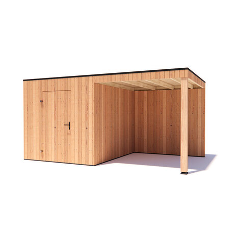 tuinhuis Kubix Douglas 250 x 300 cm + 250 cm overkapping tuinhuis Kubix Douglas 250 x 300 cm + 250 cm overkapping