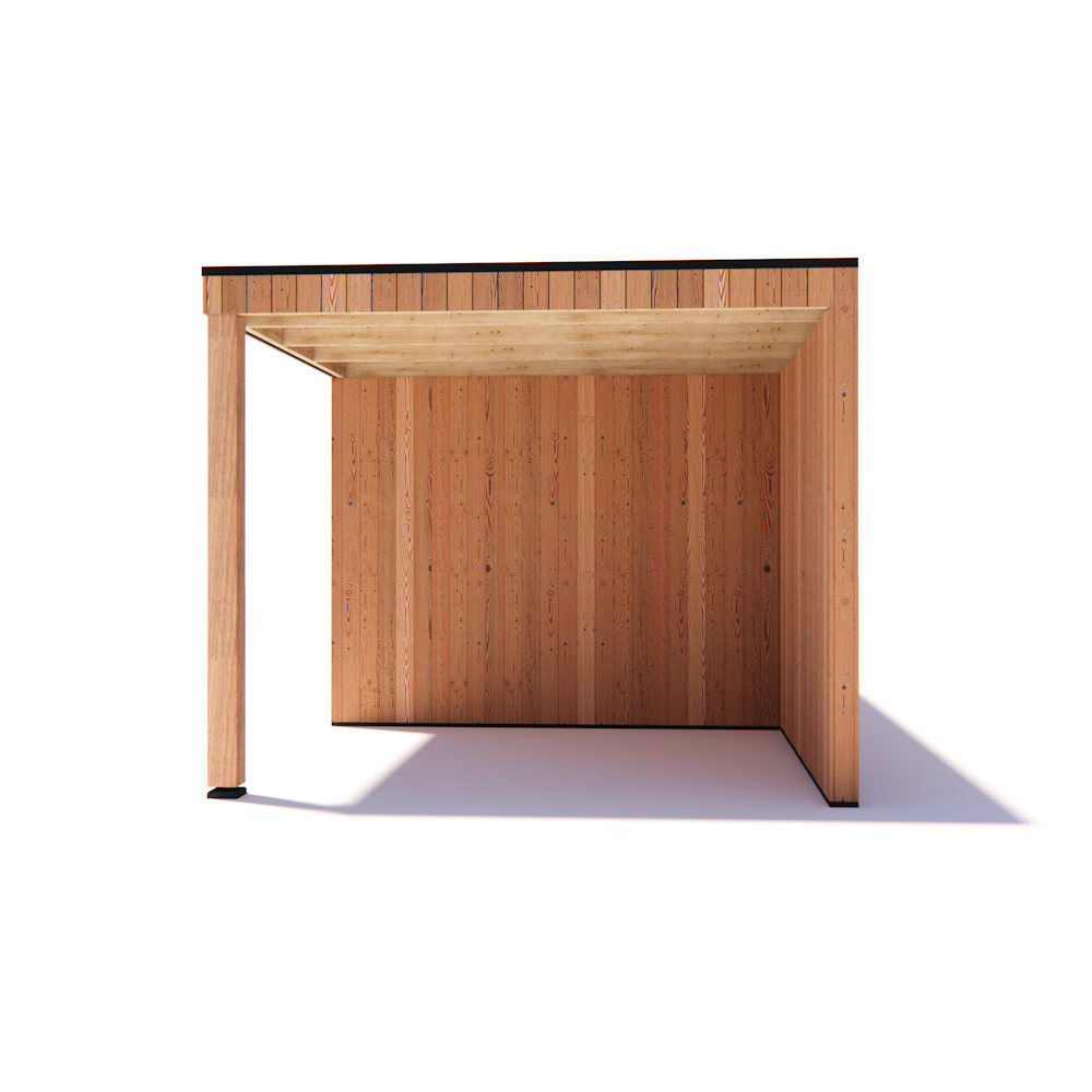 tuinhuis Kubix Douglas 250 x 300 cm + 250 cm overkapping