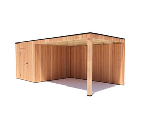 tuinhuis Kubix Douglas 250 x 300 cm + 400 cm overkapping tuinhuis Kubix Douglas 250 x 300 cm + 400 cm overkapping