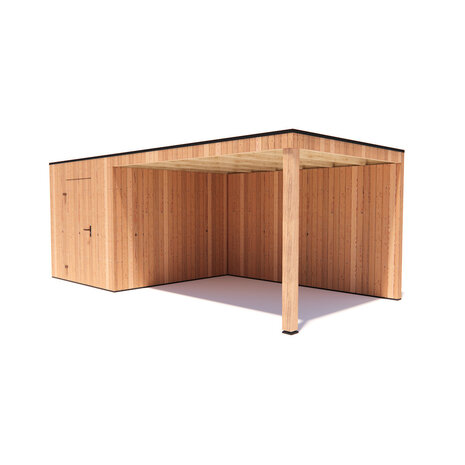 tuinhuis Kubix Douglas 250 x 300 cm + 400 cm overkapping tuinhuis Kubix Douglas 250 x 300 cm + 400 cm overkapping