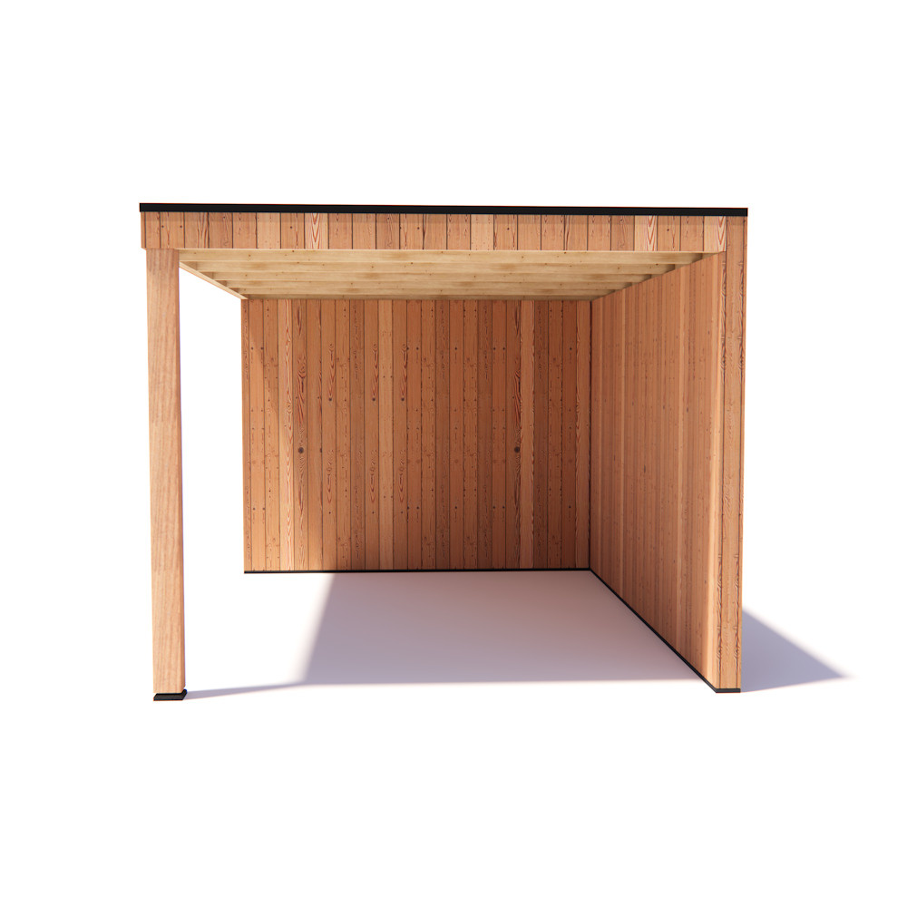 tuinhuis Kubix Douglas 250 x 300 cm + 400 cm overkapping