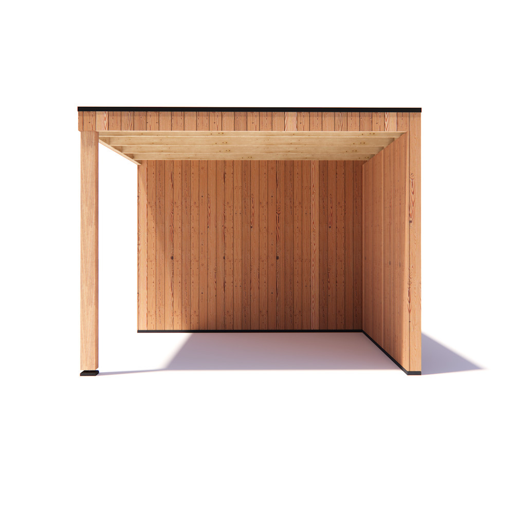 tuinhuis Kubix Douglas 300 x 300 cm + 300 cm overkapping