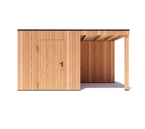 tuinhuis Kubix Douglas 250 x 250 cm + 200 cm overkapping tuinhuis Kubix Douglas 250 x 250 cm + 200 cm overkapping