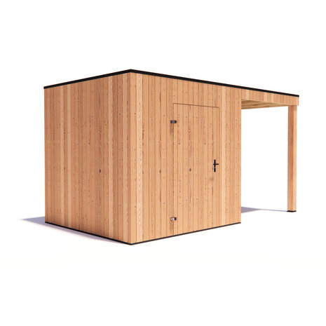 tuinhuis Kubix Douglas 250 x 250 cm + 200 cm overkapping tuinhuis Kubix Douglas 250 x 250 cm + 200 cm overkapping