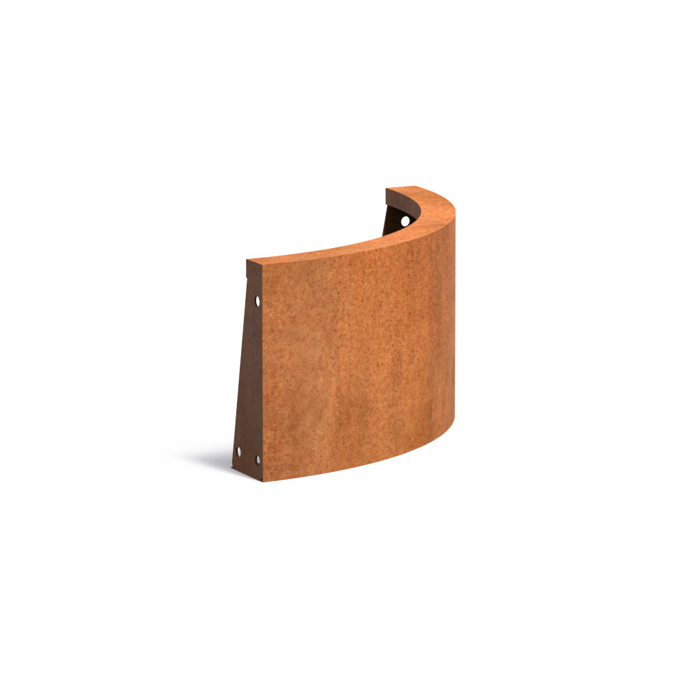 Keerwand cortenstaal 50 x 30 cm buitenbocht afbeelding