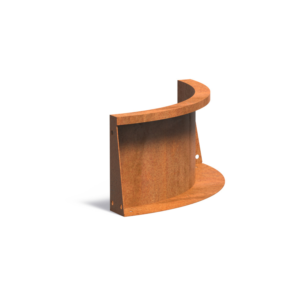 Keerwand cortenstaal 50 x 30 cm binnenbocht afbeelding
