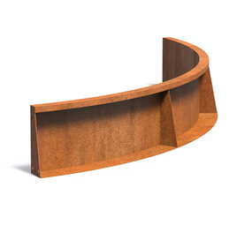 Keerwand cortenstaal 150 x 30 cm binnenbocht