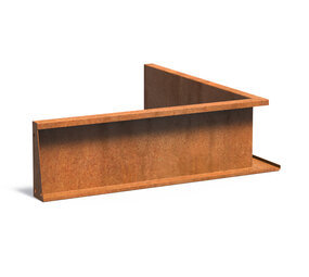 Keerwand cortenstaal 100 x 100 x 30 cm binnenhoek